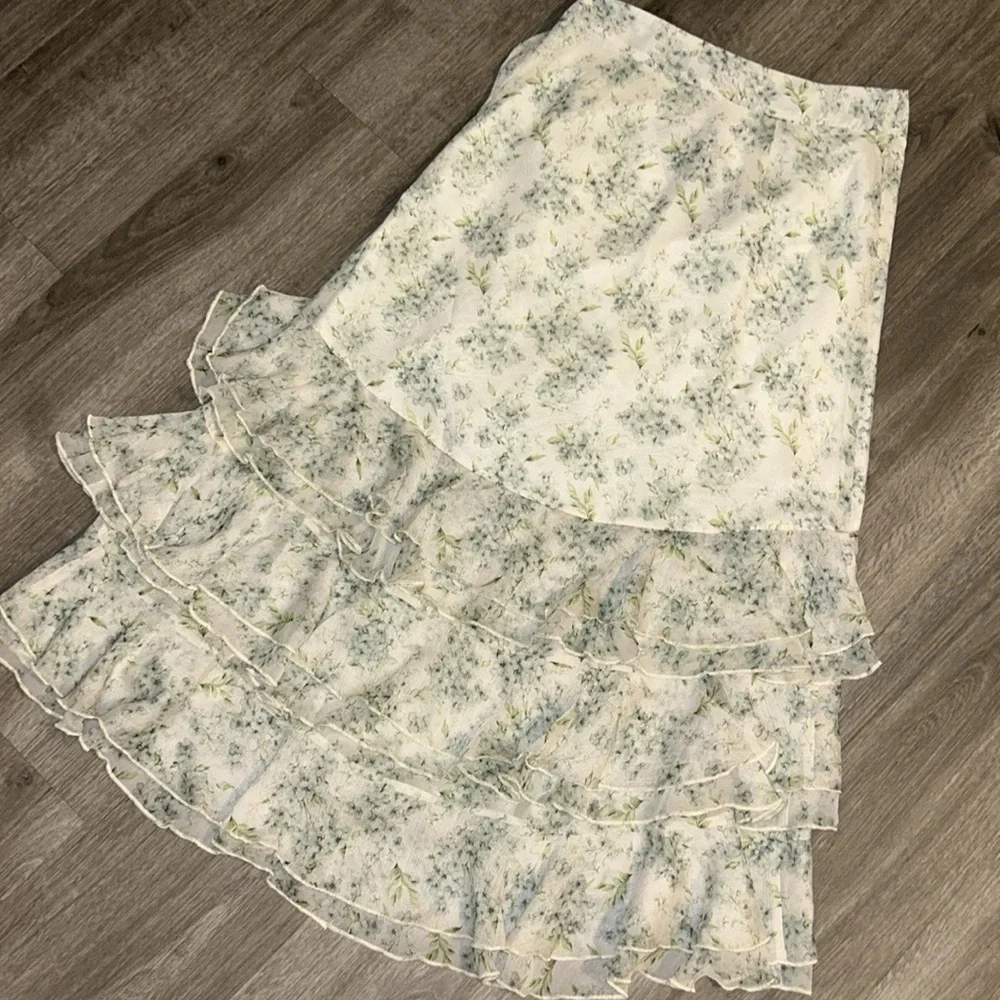 En Saison Marlene floral ruffle tiered Midi skirt - Picture 11 of 13